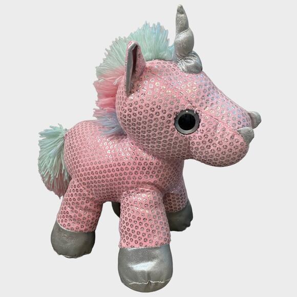 Dan Dee Unicorn Collectors Choice Plush Sparkly Pink Silver Stuffed Animal 11" - Picture 2 of 9